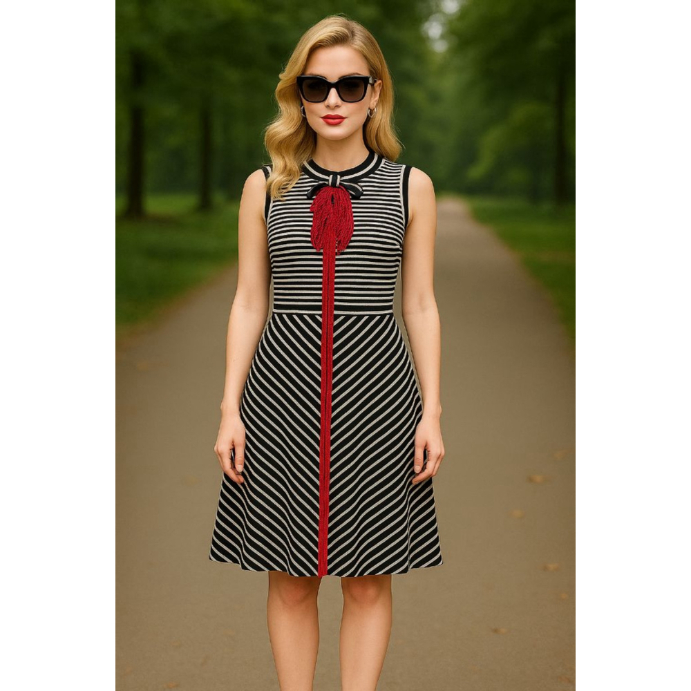 Women's Byron Lars Beauty Mark Striped Dress Size L